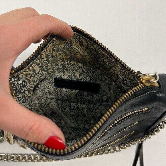 Rebecca Minkoff 4 Zip Cross-body Leather Bag, Black Leather Silver Hardware - Picture 9 of 10